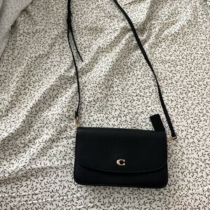 Coach Black Crossbody Bag with Gold Accent